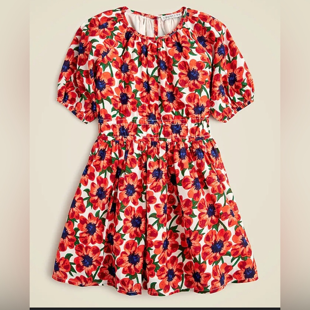 🍁 J.Crew Girls Red Floral Dress Size 7 | Fall | Thanksgiving | Family Photos
